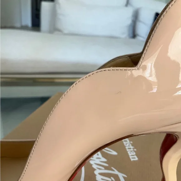 Authentic Christian Louboutin Pigalle Plato nude patent heel, size 39.5 - Picture 10 of 12